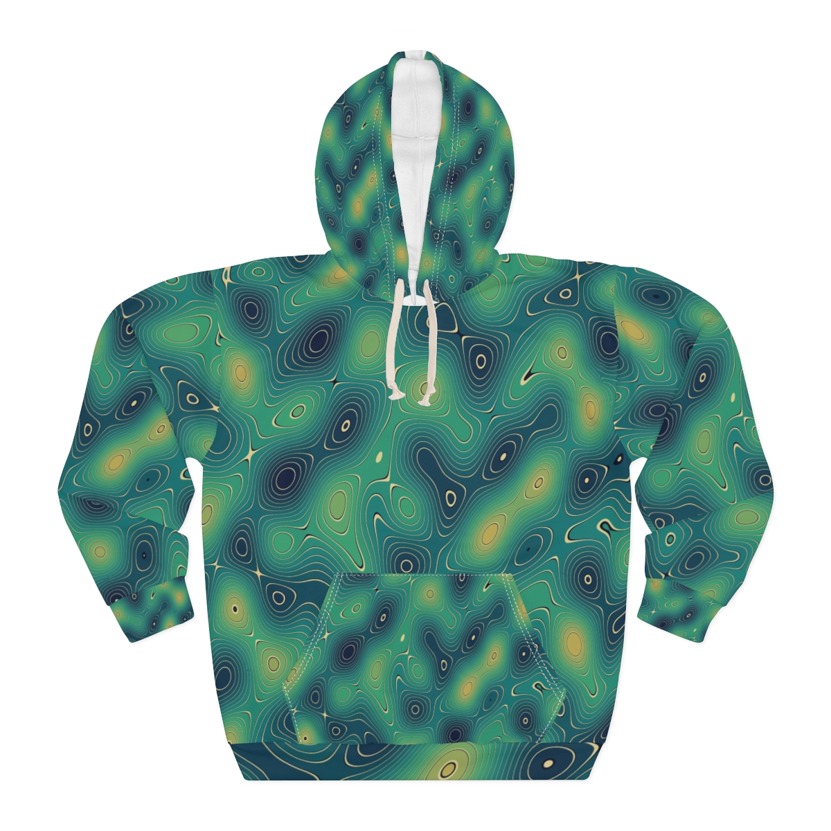 Zoitra Aurora Topography All Over Print Hoodie — gallery view 1 of 5