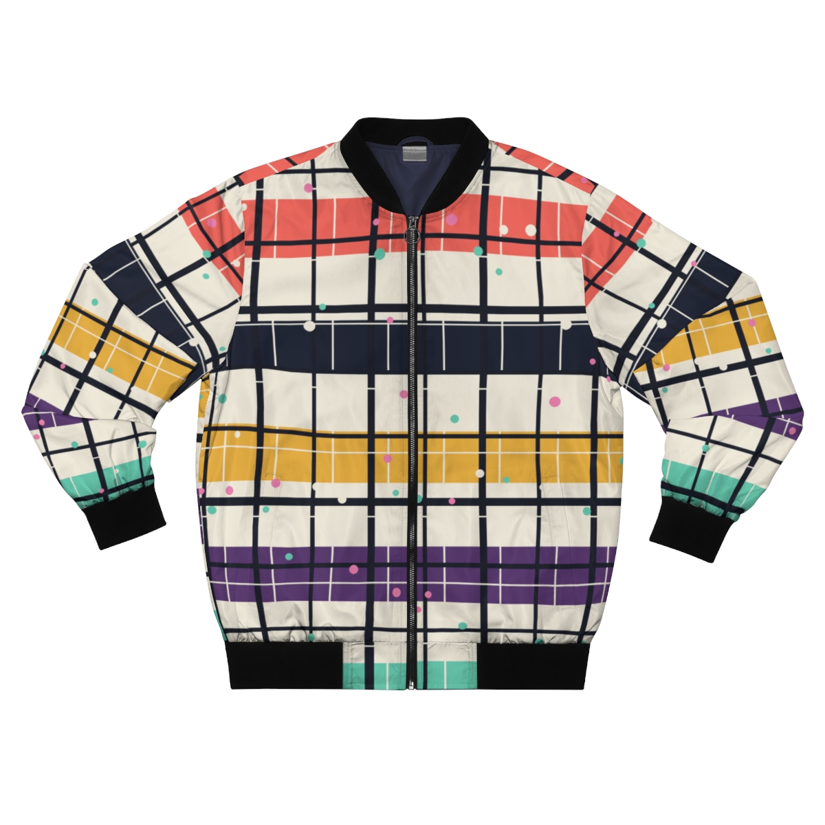 Zoitra Chromatic Check Bomber Jacket — Luxury Edit from Zoitra Collective