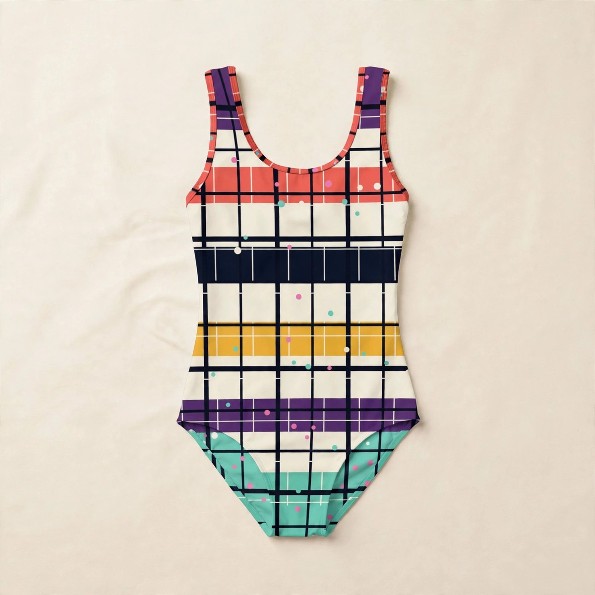 Zoitra Chromatic Check One-Piece Swimsuit — gallery view 1 of 4