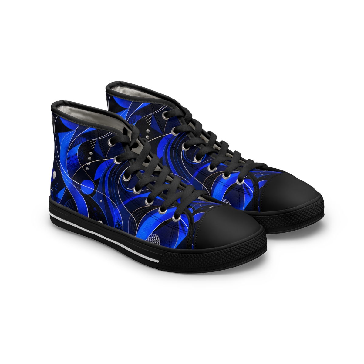 Zoitra Cobalt Current Men's High-Top Sneakers — Luxury Edit from Zoitra Collective