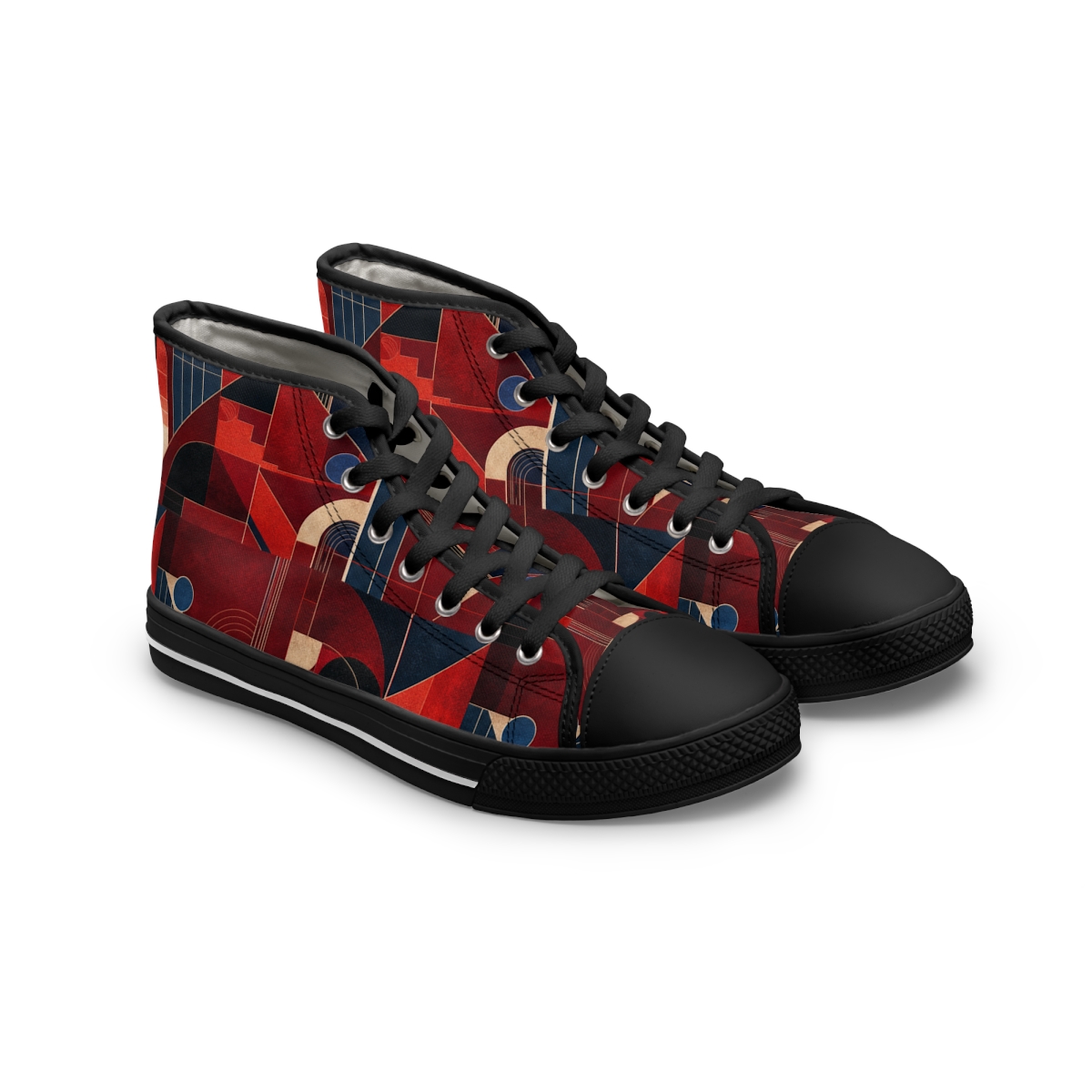 Zoitra Crimson Meridian Men's High-Top Sneakers — Luxury Edit from Zoitra Collective