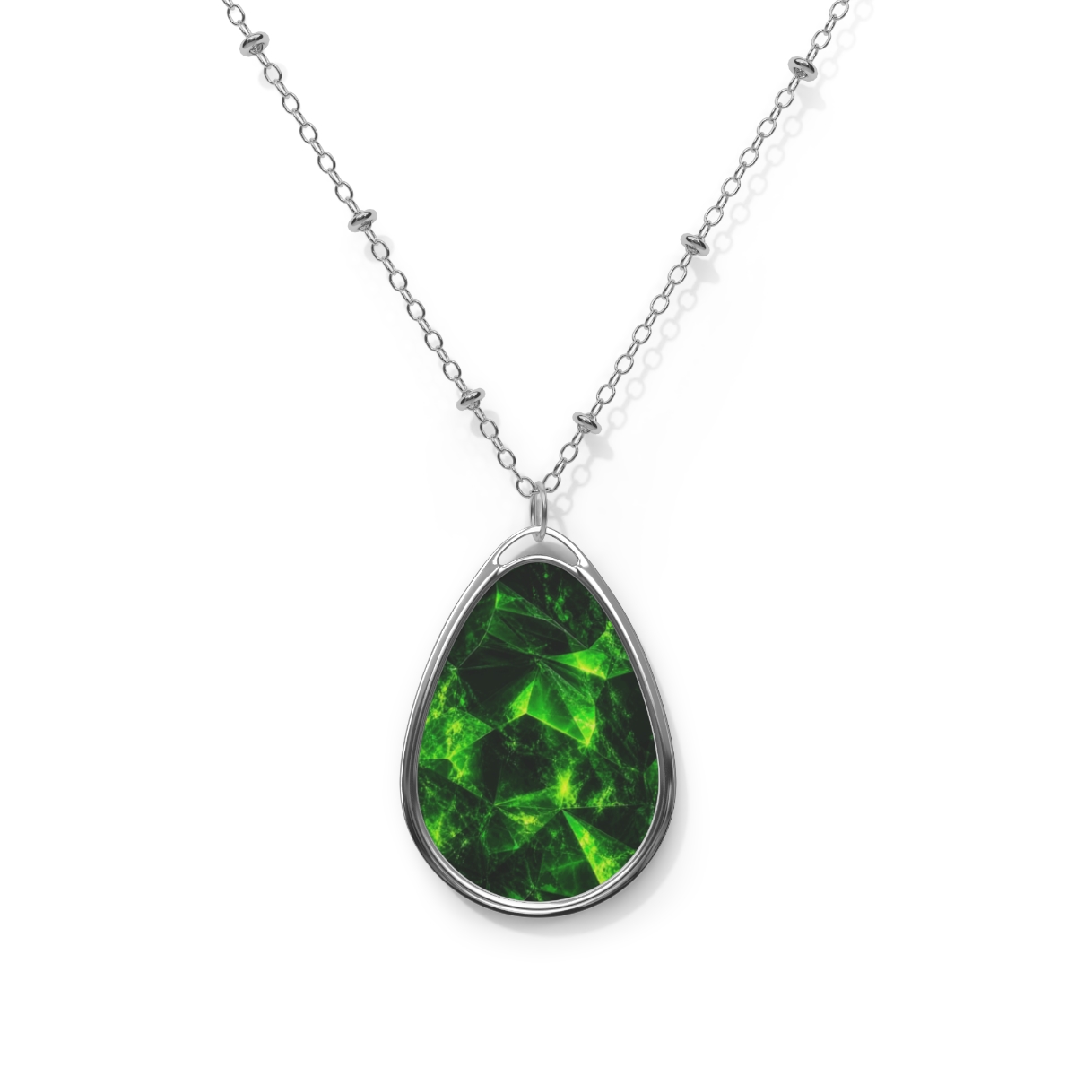 Zoitra Emerald Facet Oval Necklace — gallery view 1 of 5