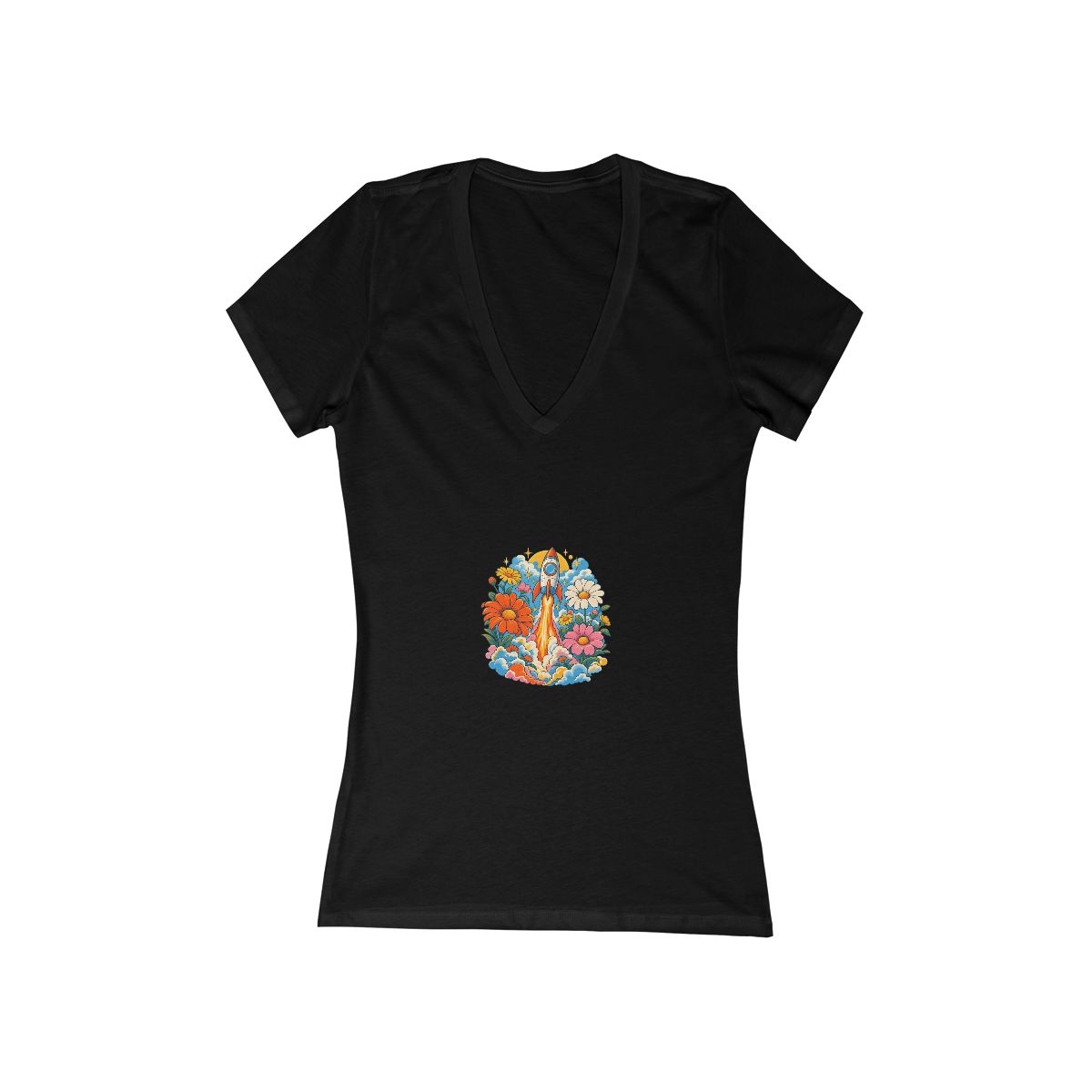 Zoitra Flower Launch V-Neck Tee — gallery view 1 of 2
