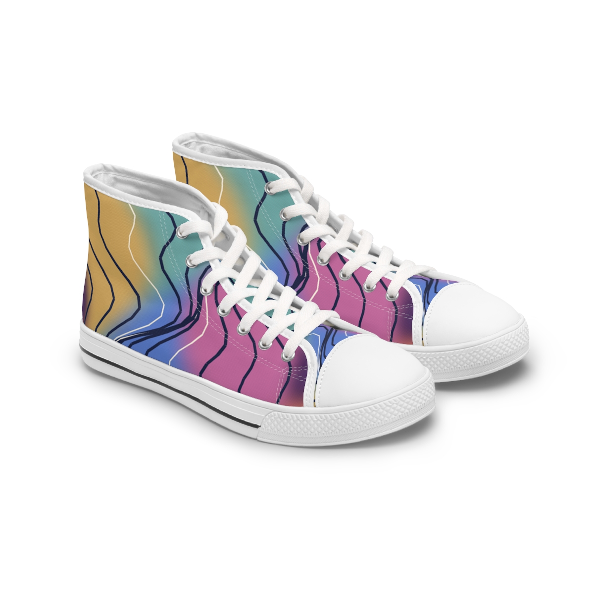 Zoitra Mineral Wave Women's High-Top Sneakers — Luxury Edit from Zoitra Collective
