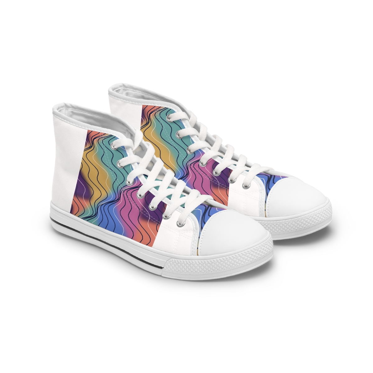 Zoitra Mineral Wave Women's High-Top Sneakers — Footwear from Zoitra Collective