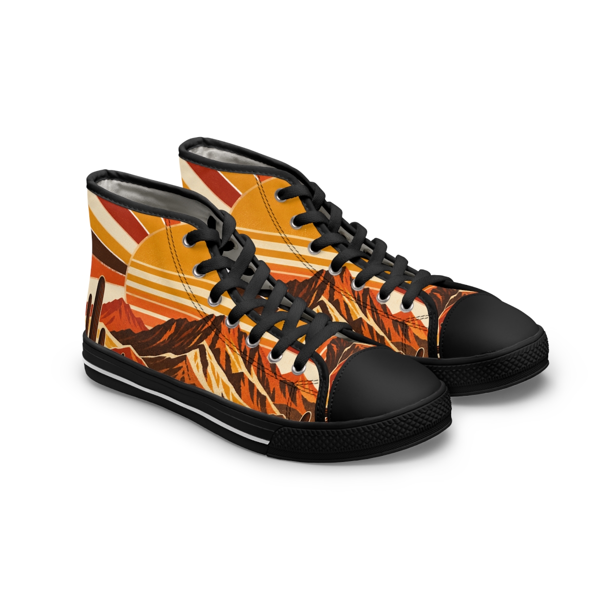 Zoitra Mojave Sunburst Men's High-Top Sneakers — Luxury Edit from Zoitra Collective