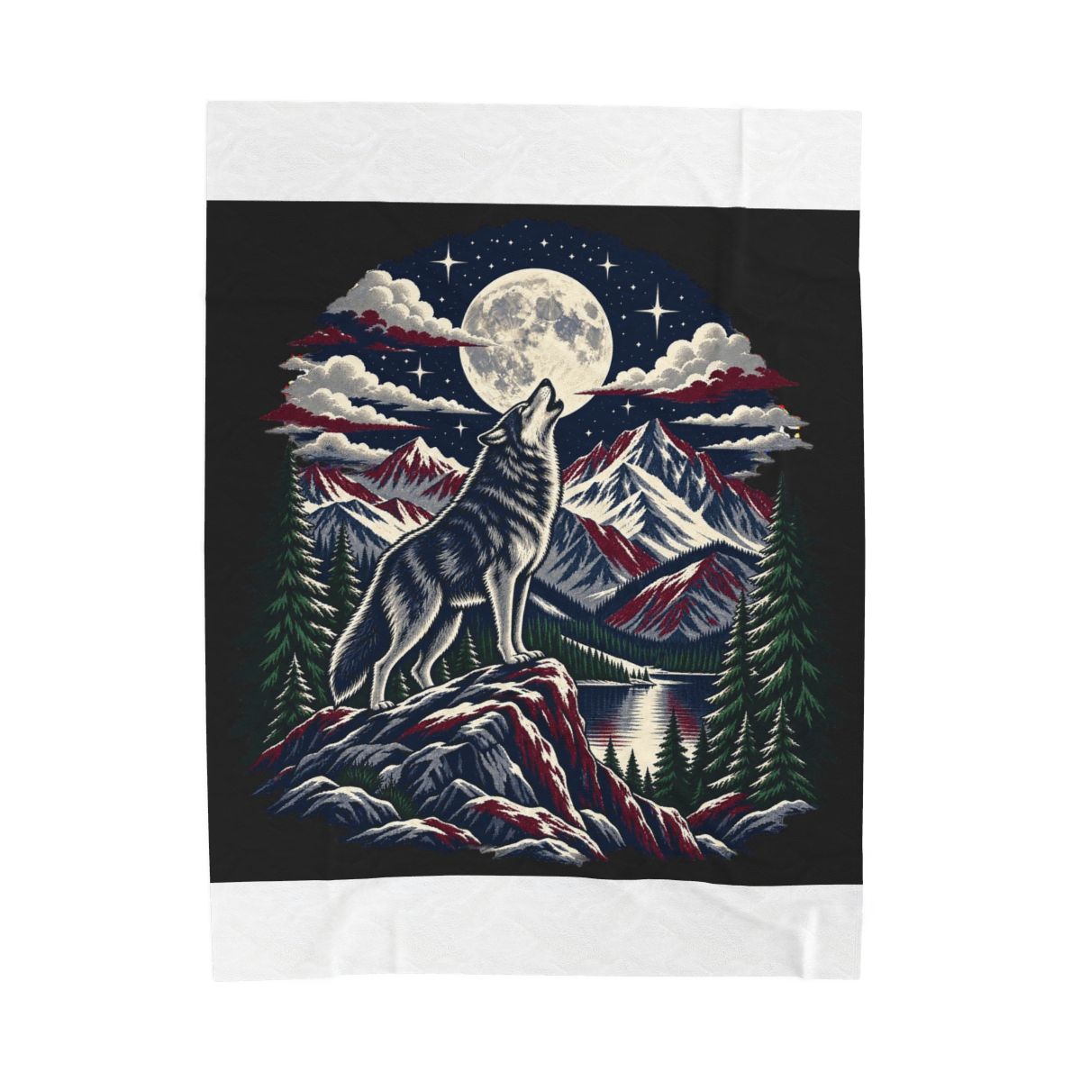 Zoitra Moonlit Howl Velveteen Blanket — Home & Gifting from Zoitra Collective