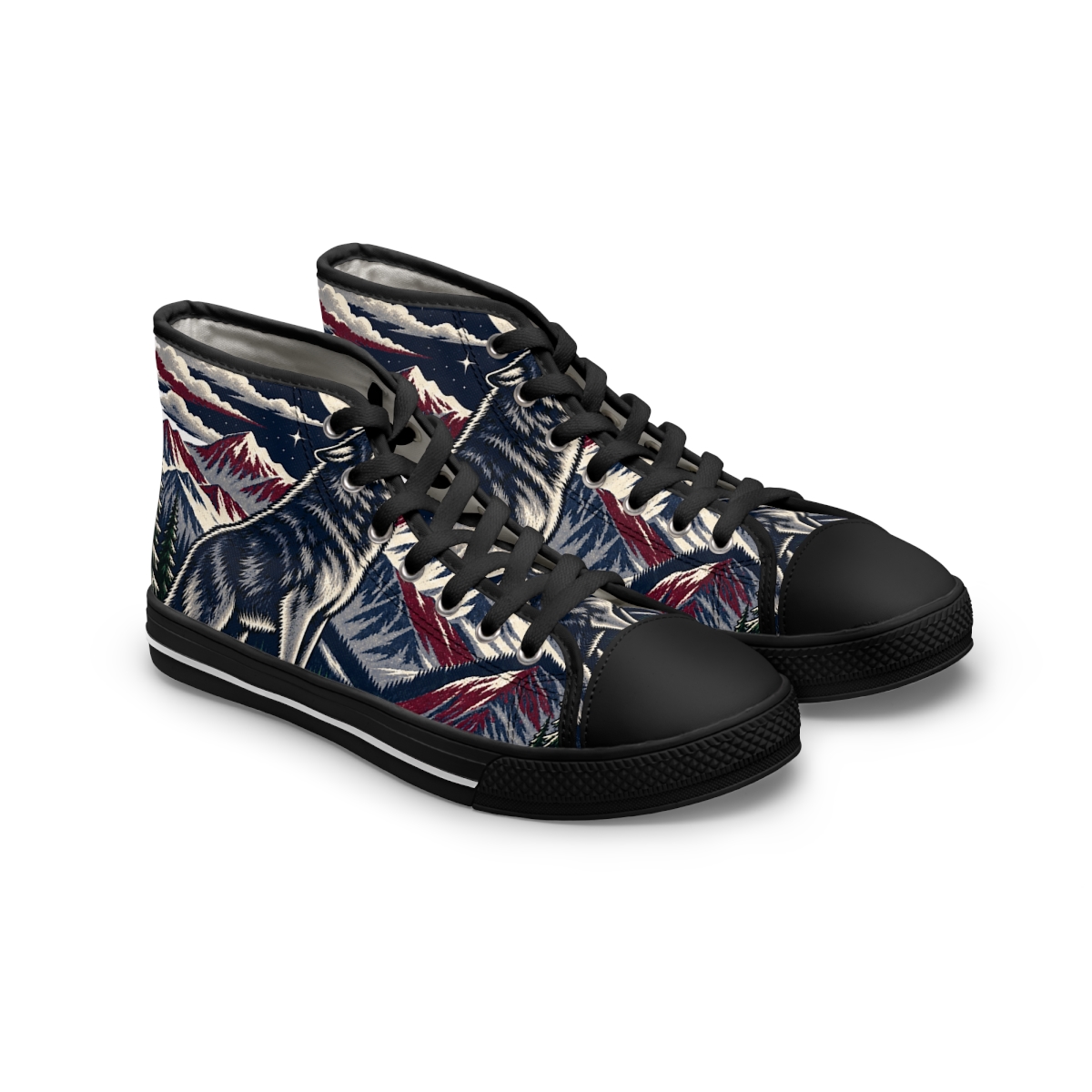 Zoitra Moonlit Howl Women's High-Top Sneakers — Luxury Edit from Zoitra Collective