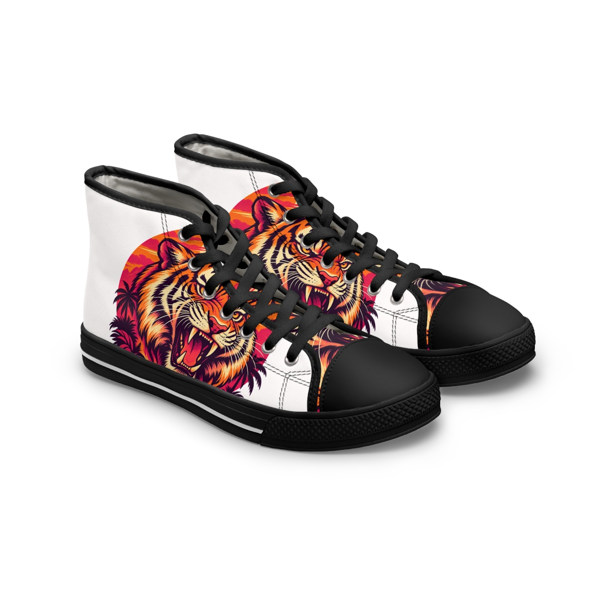 Zoitra Neon Tiger Women's High-Top Sneakers — Footwear from Zoitra Collective