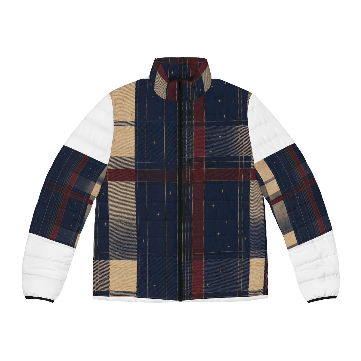 Zoitra Nocturne Plaid Men's Puffer Jacket — Luxury Edit from Zoitra Collective