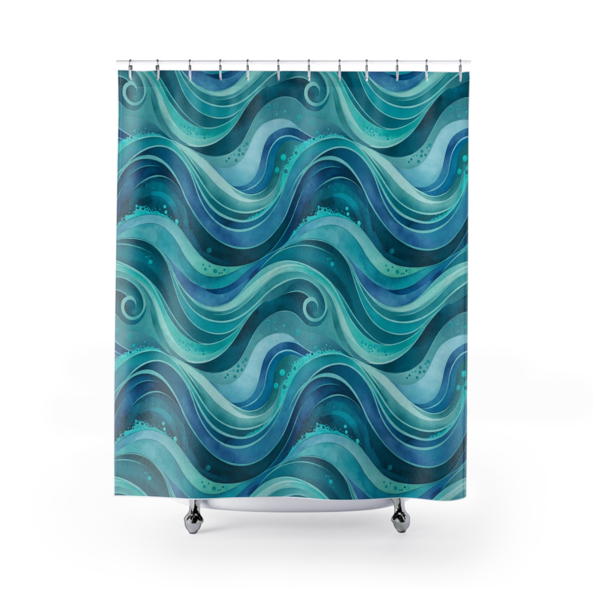 Zoitra Ocean Wave Shower Curtain — Luxury Edit from Zoitra Collective