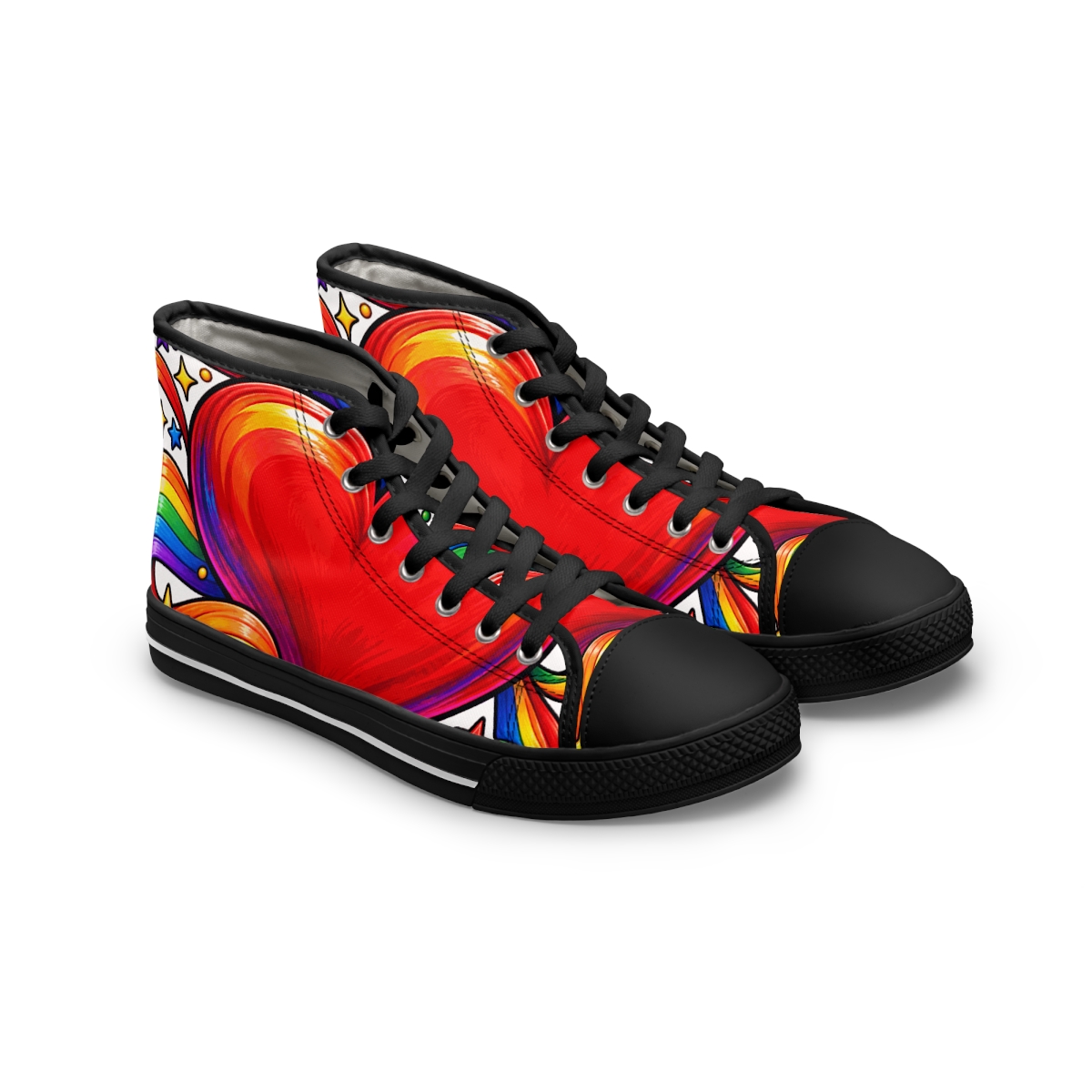 Zoitra Rainbow Pulse Men's High-Top Sneakers — Luxury Edit from Zoitra Collective