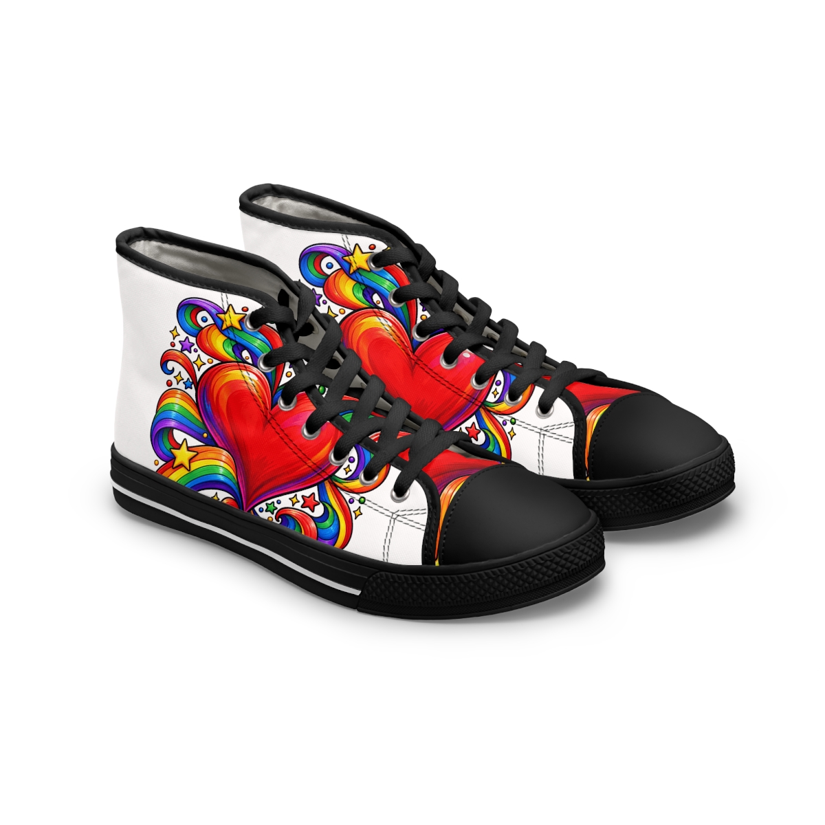 Zoitra Rainbow Pulse Women's High-Top Sneakers — Footwear from Zoitra Collective