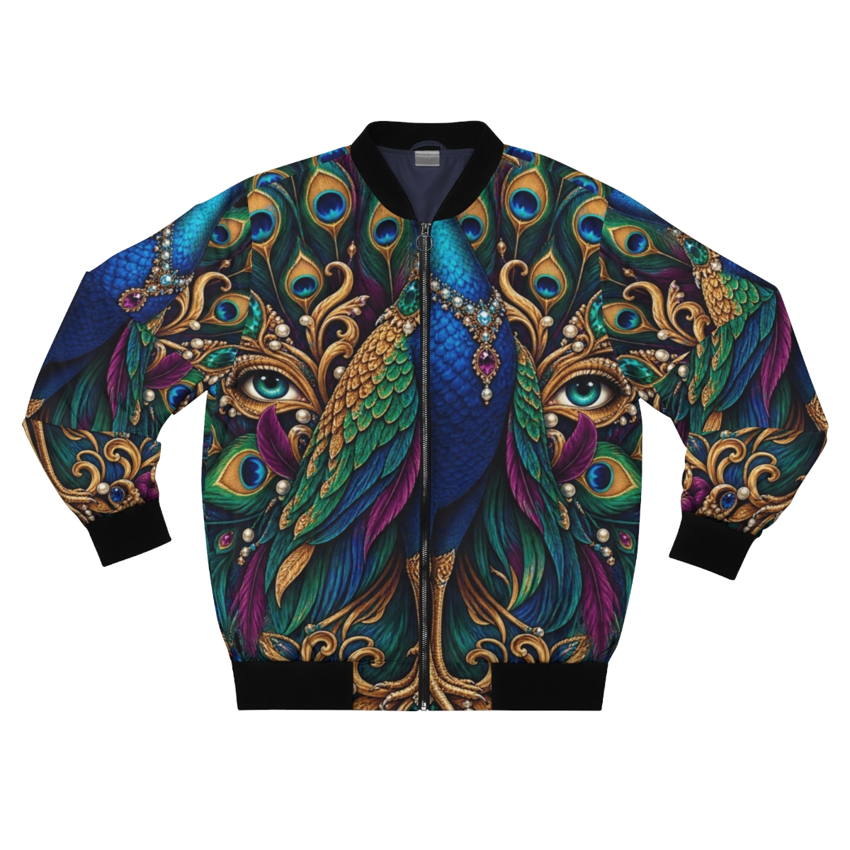 Zoitra Regal Peacock Bomber Jacket — Luxury Edit from Zoitra Collective