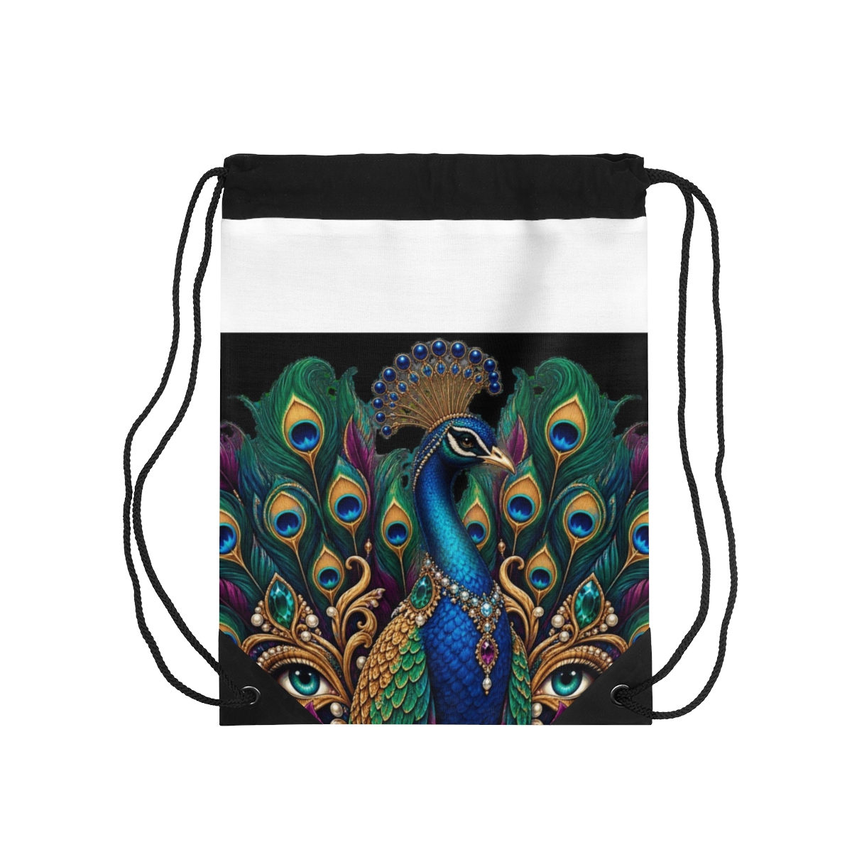 Zoitra Regal Peacock Drawstring Bag — gallery view 1 of 4