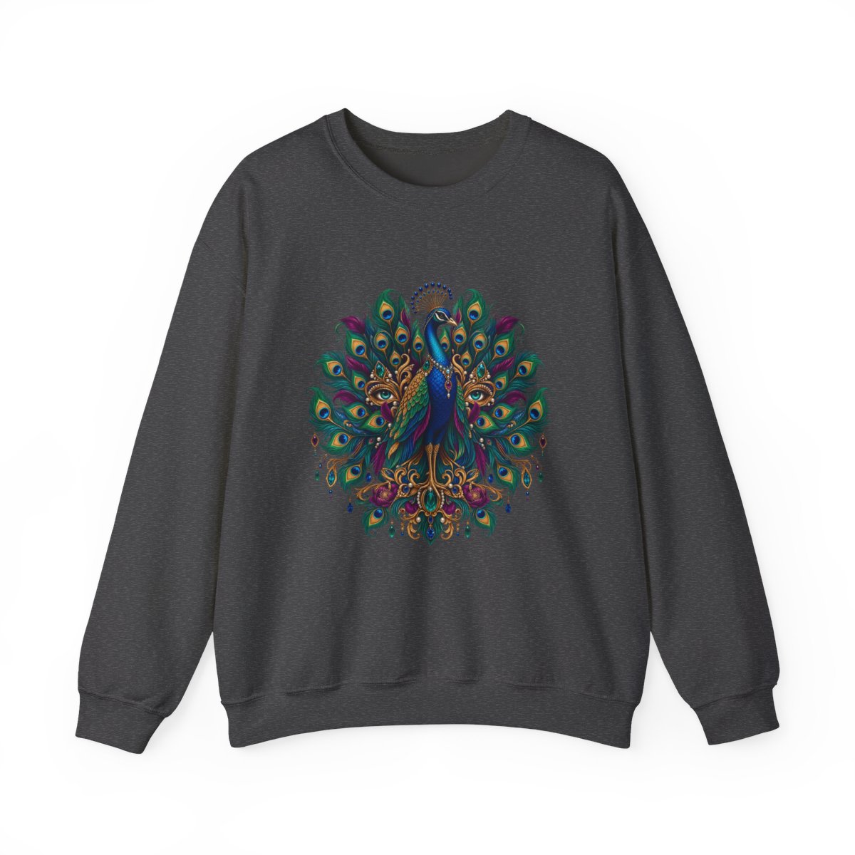 Zoitra Regal Peacock Heavy Blend Crewneck — Luxury Edit from Zoitra Collective