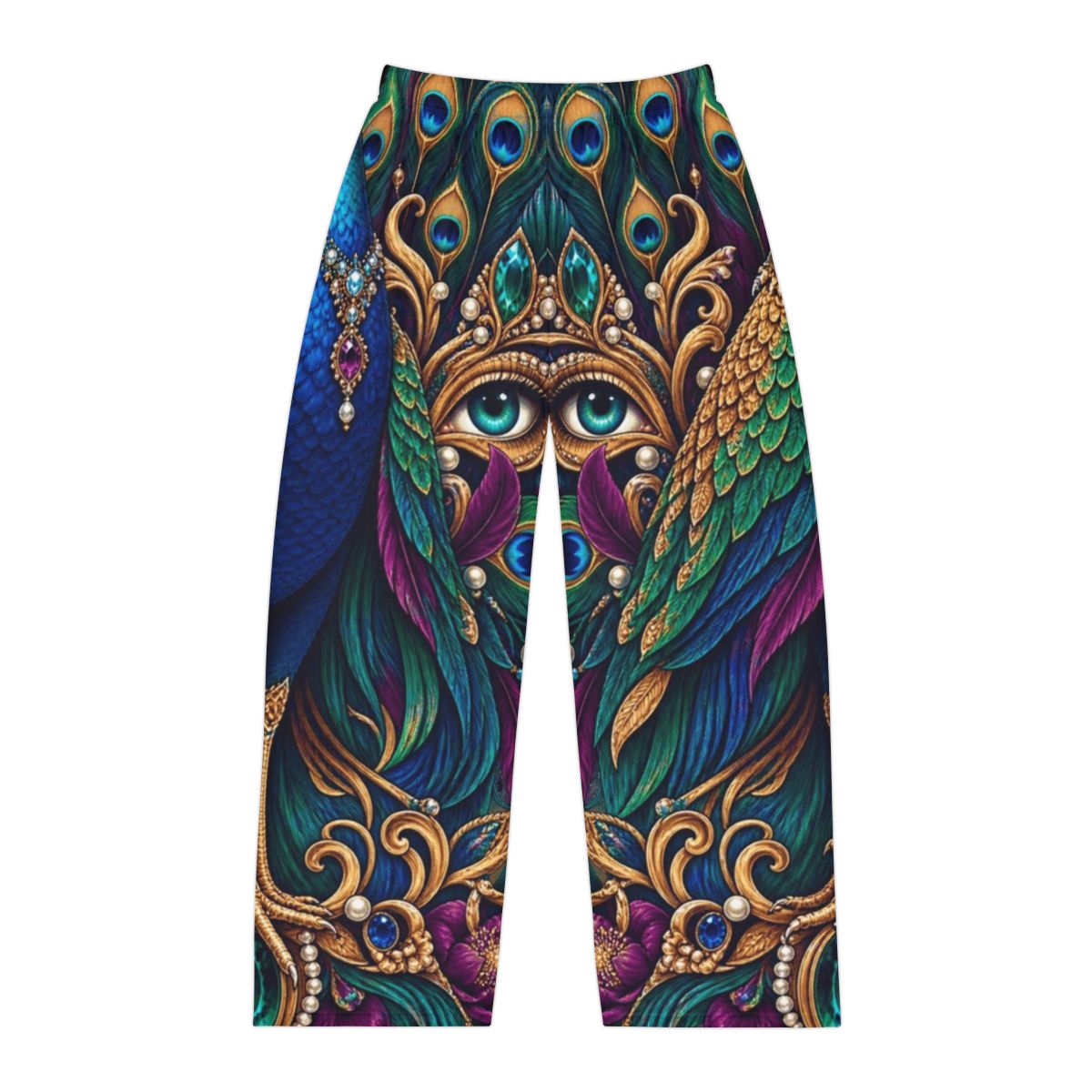 Zoitra Regal Peacock Men's Lounge Pants — Luxury Edit from Zoitra Collective