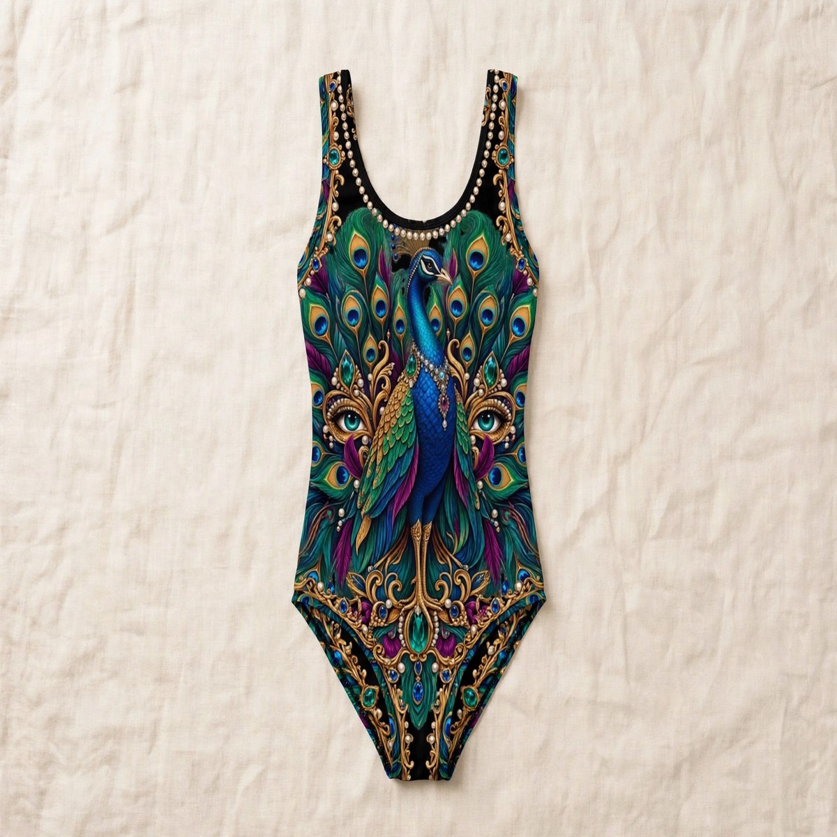 Zoitra Regal Peacock One-Piece Swimsuit — gallery view 1 of 4