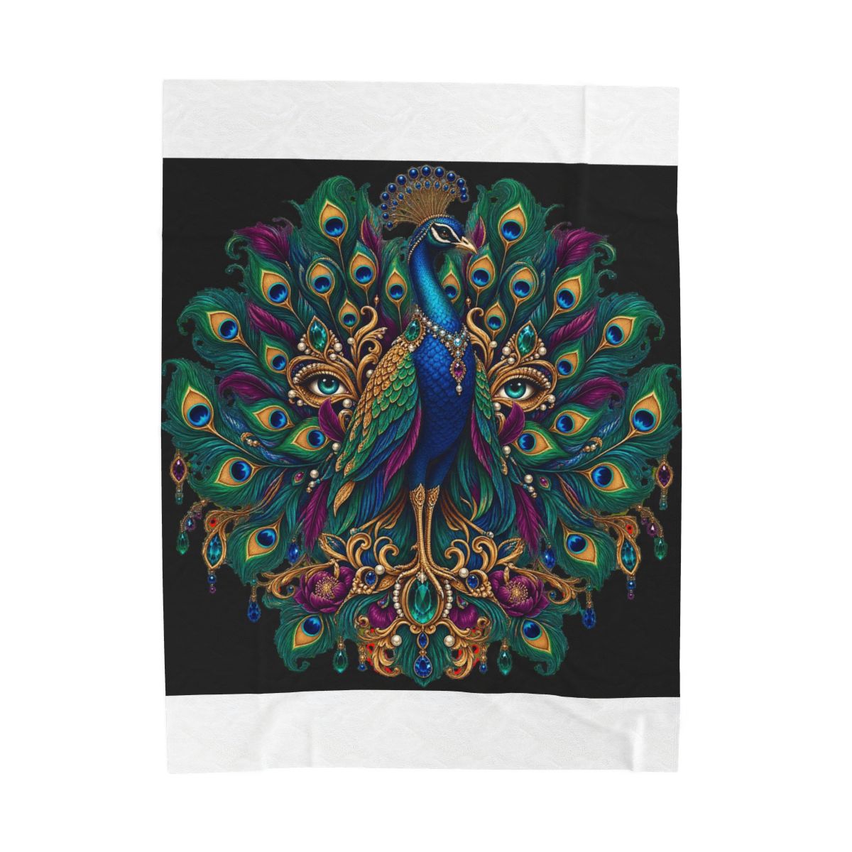 Zoitra Regal Peacock Velveteen Blanket — Home & Gifting from Zoitra Collective