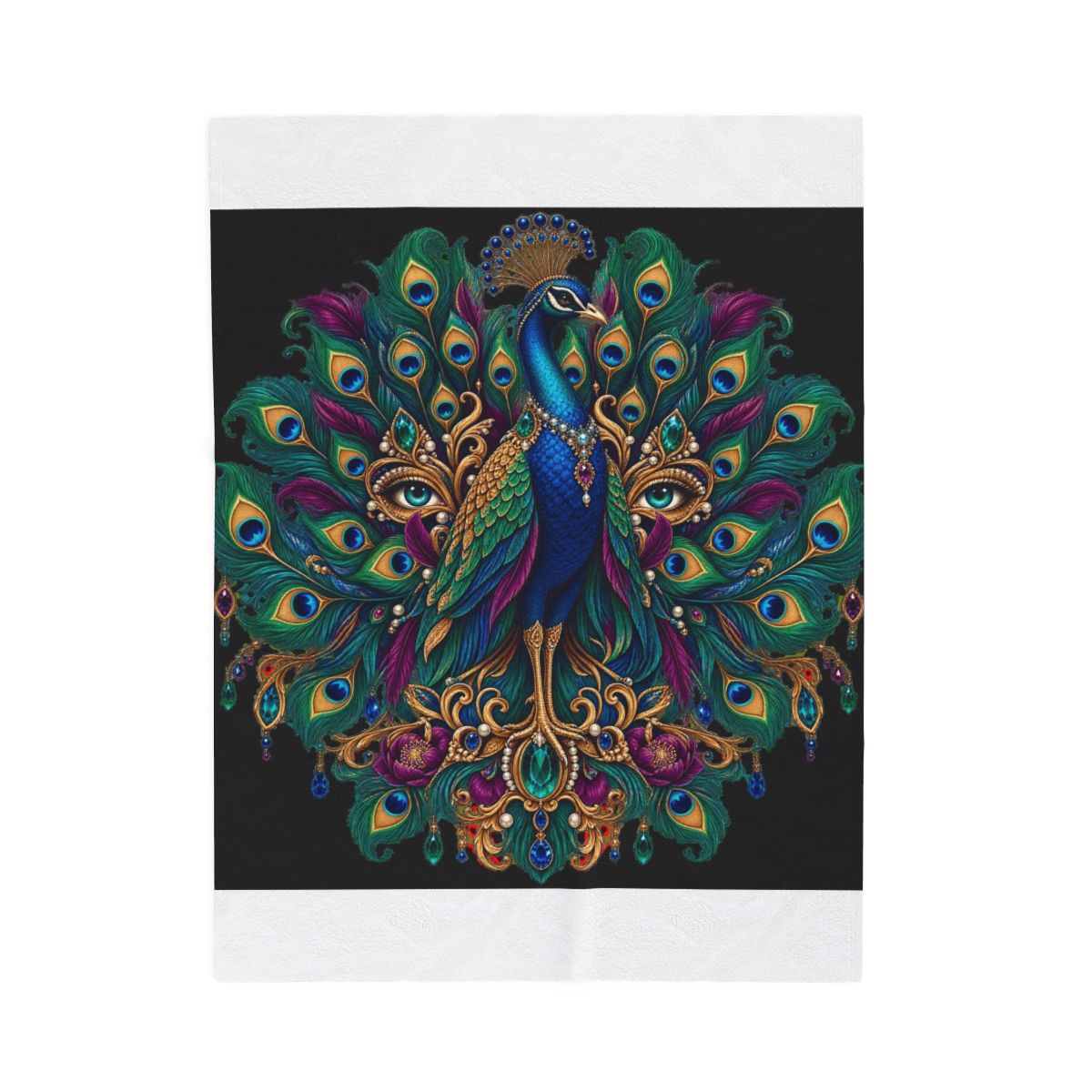 Zoitra Regal Peacock Velveteen Blanket — gallery view 1 of 8