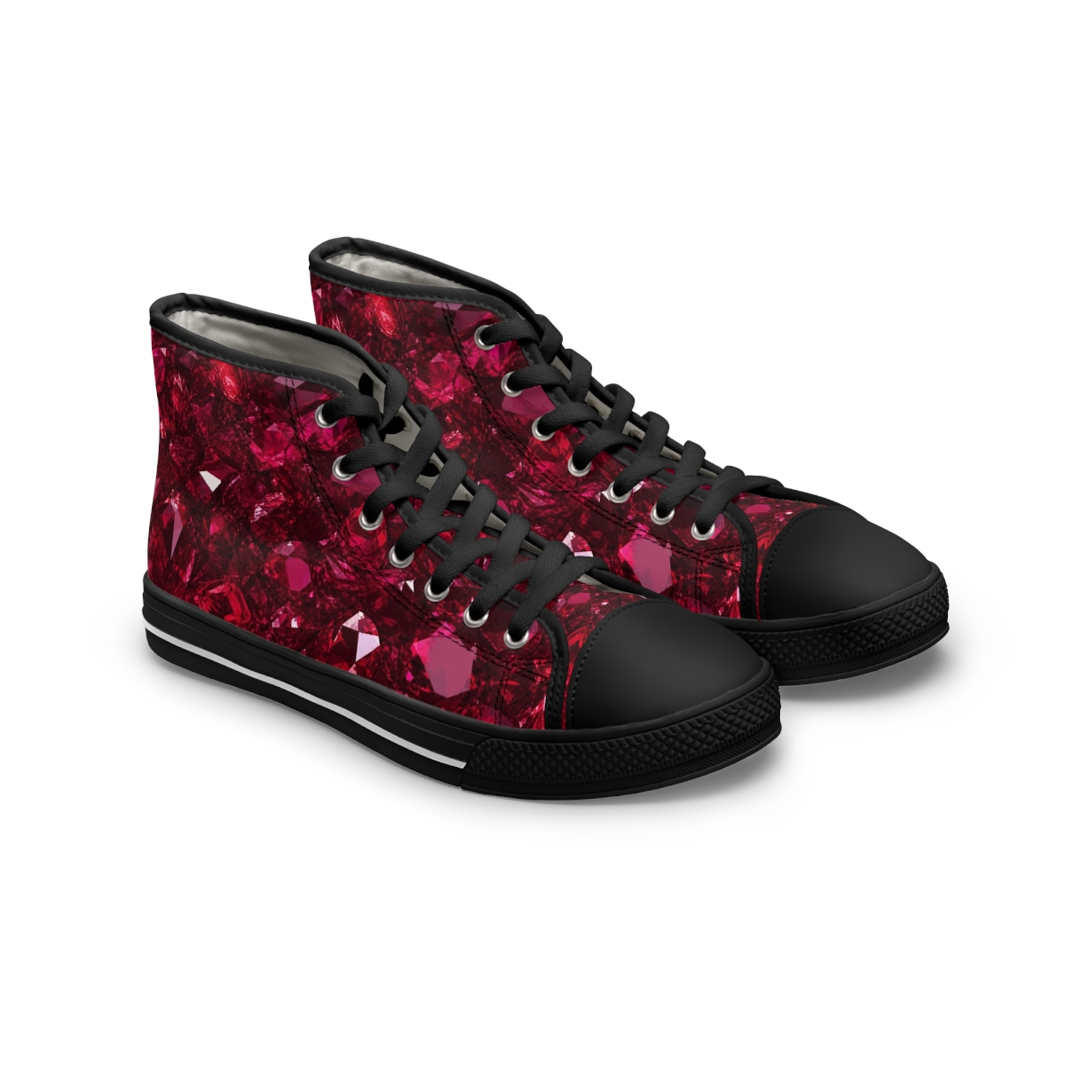 Zoitra Ruby Radiance Women's High-Top Sneakers — Luxury Edit from Zoitra Collective