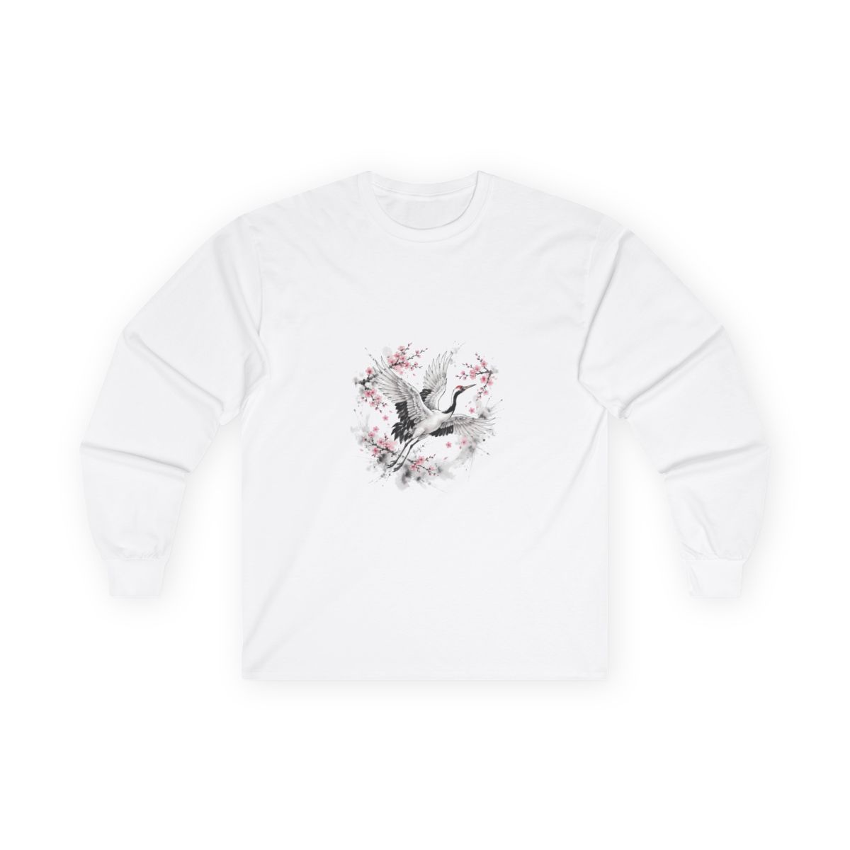 Zoitra Sakura Crane Long-Sleeve — Apparel from Zoitra Collective