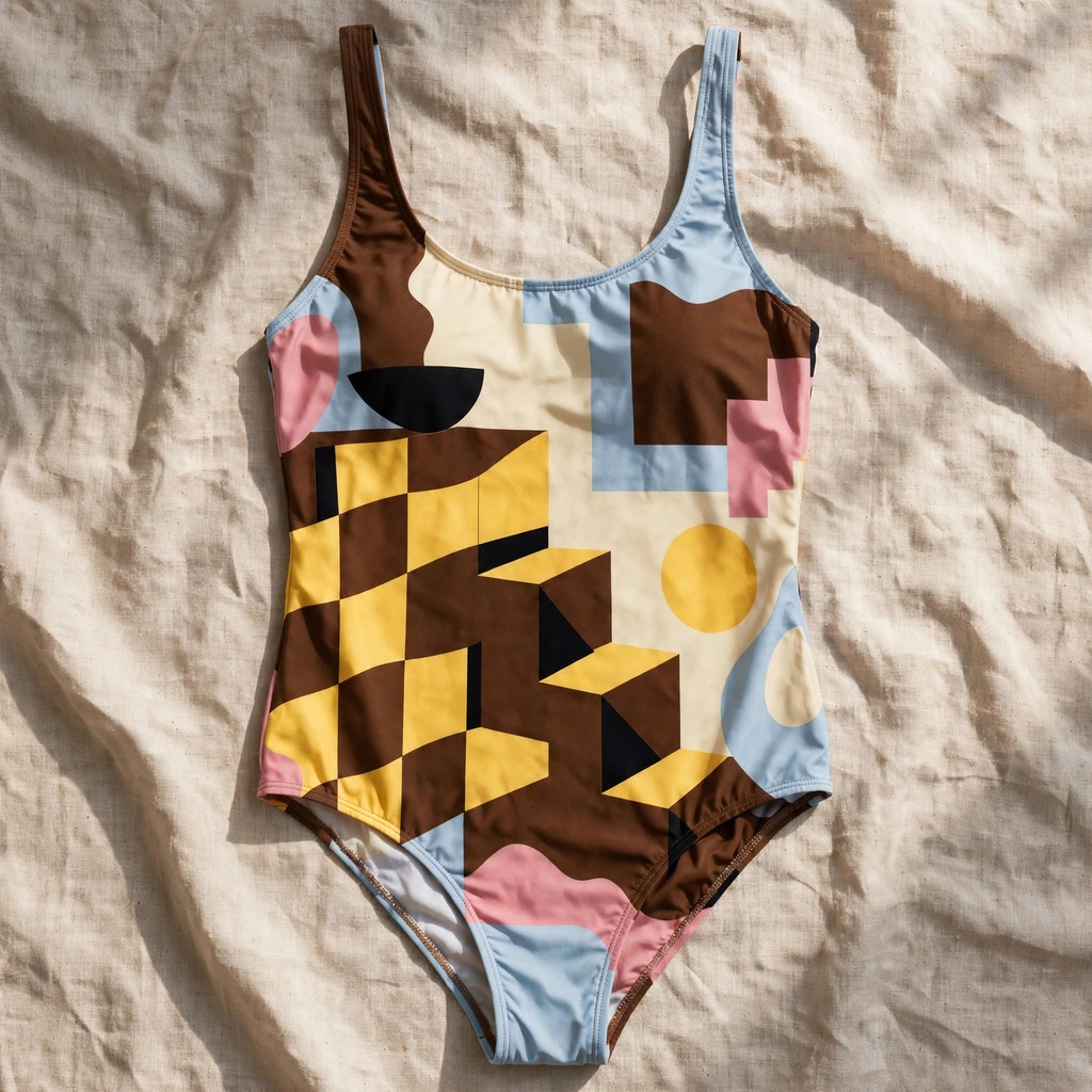 Zoitra Sculptural Check One-Piece Swimsuit — gallery view 1 of 4