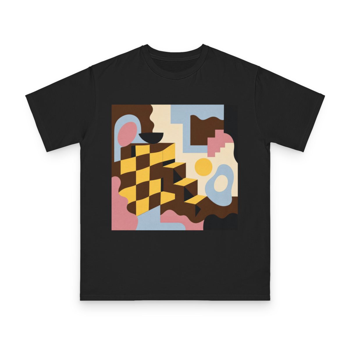 Zoitra Sculptural Check Organic Tee — gallery view 1 of 4