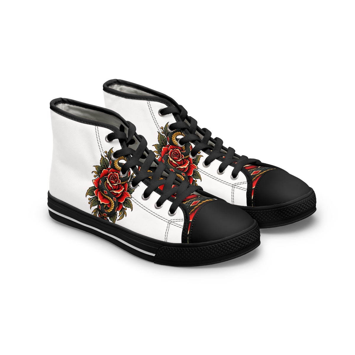 Zoitra Serpent Rose Men's High-Top Sneakers — Footwear from Zoitra Collective