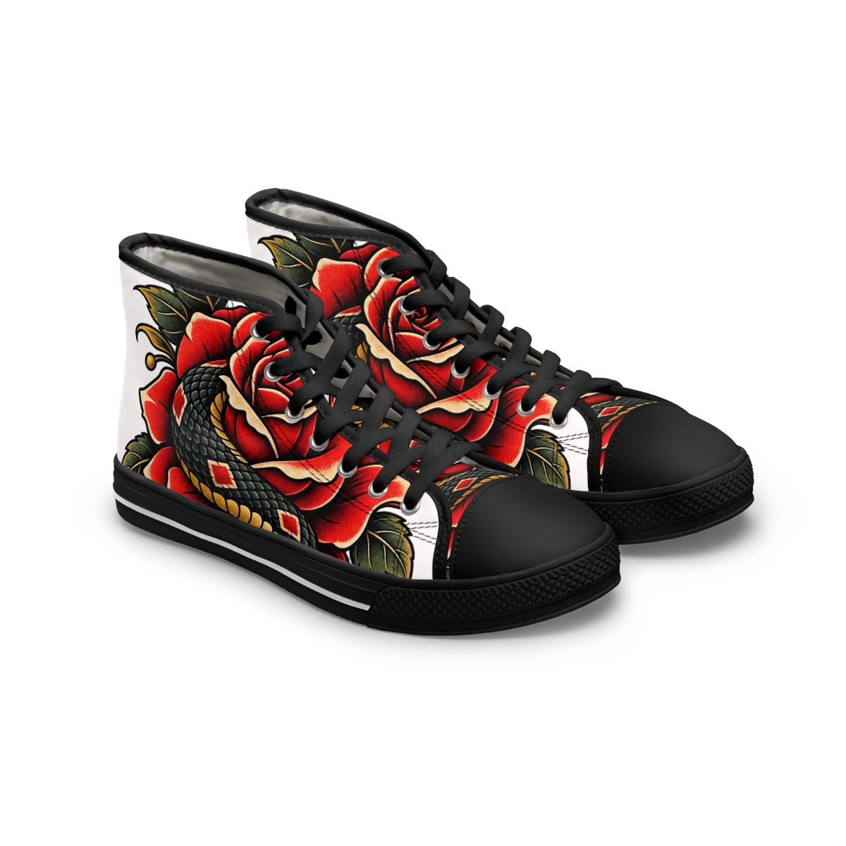 Zoitra Serpent Rose Women's High-Top Sneakers — Luxury Edit from Zoitra Collective