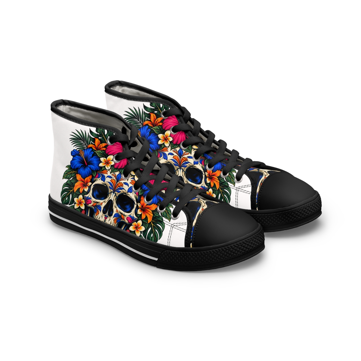 Zoitra Tropical Calavera Men's High-Top Sneakers — Footwear from Zoitra Collective