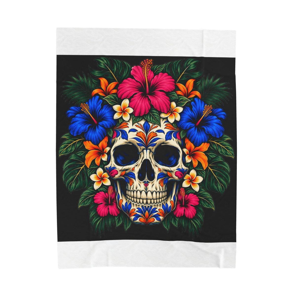 Zoitra Tropical Calavera Velveteen Blanket — gallery view 1 of 8