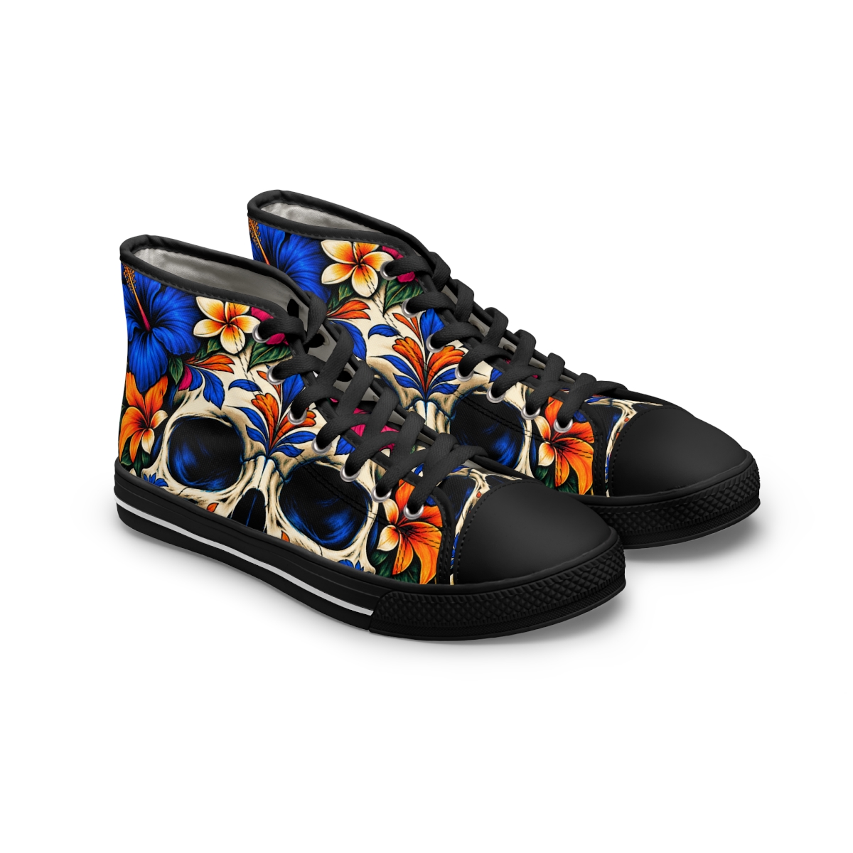 Zoitra Tropical Calavera Women's High-Top Sneakers — gallery view 1 of 8