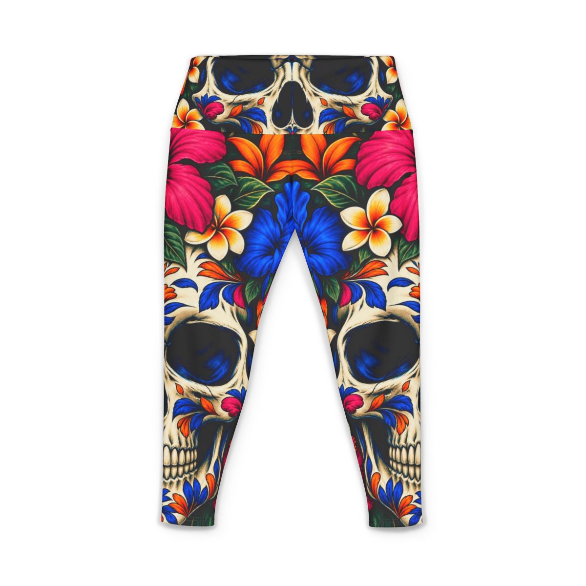 Zoitra Tropical Calavera Women's Yoga Pants — Apparel from Zoitra Collective
