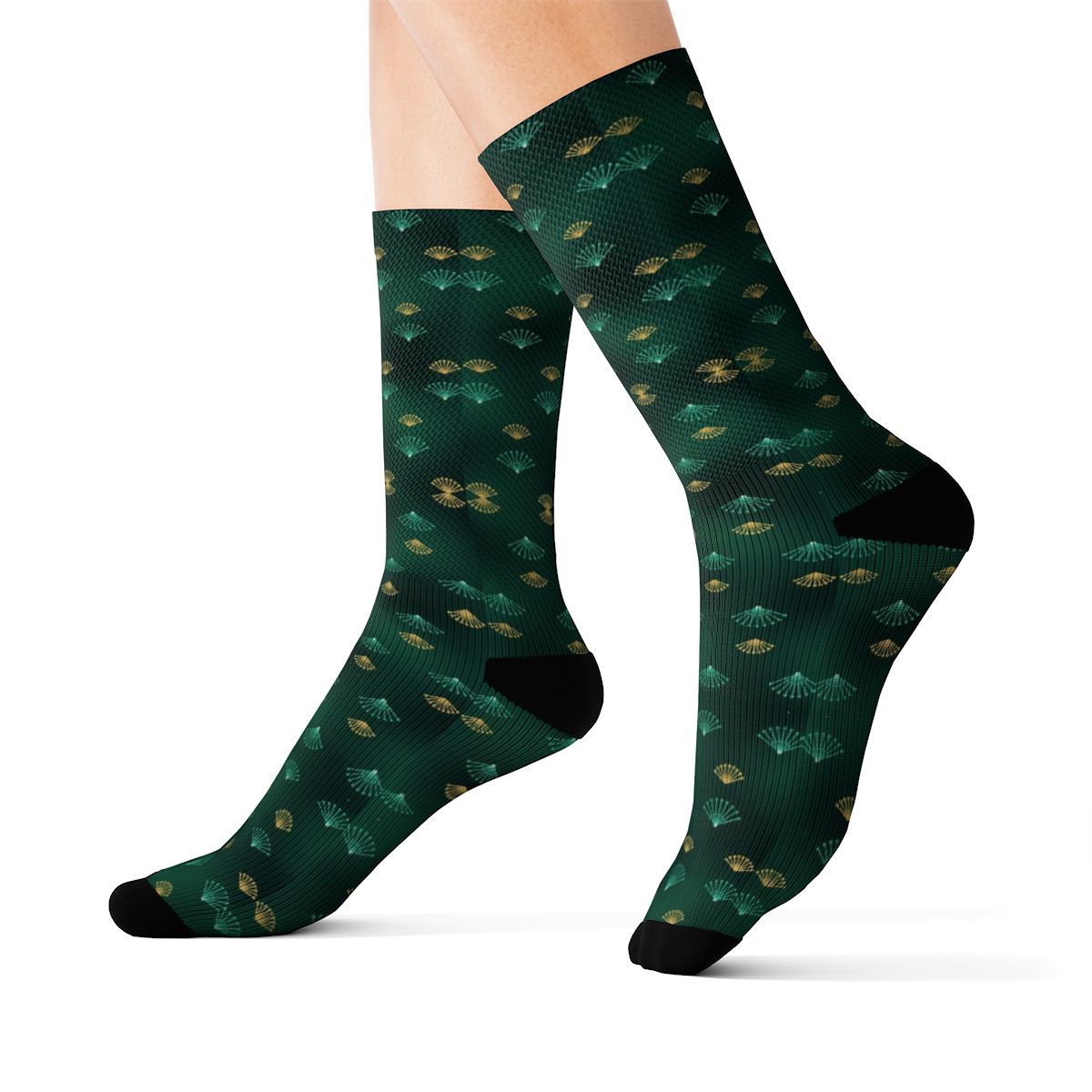 Zoitra Verdigris Fan Garden Sublimation Socks — gallery view 1 of 10